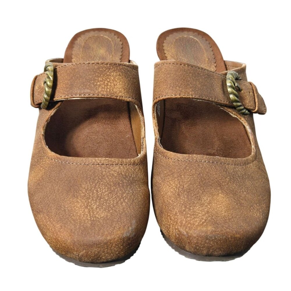 Baretraps Womens Brown Luna Mary Jane Mule Clogs Shoes Size‎ 9.5 Buckle Neutral